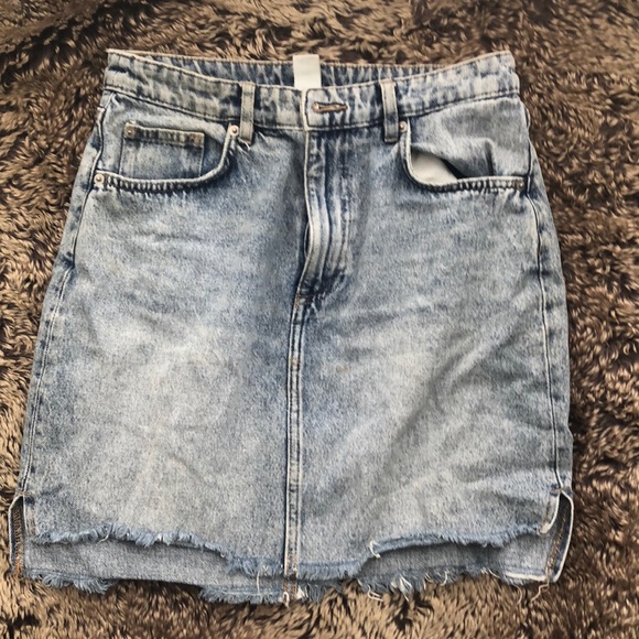 Acid Wash High Waisted Denim Skirt - Picture 1 of 3